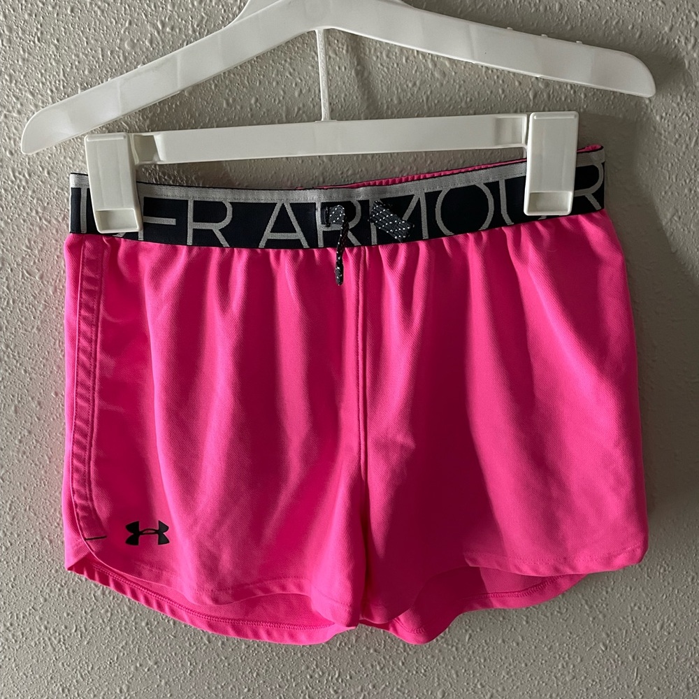 underarmor pink athletic shorts